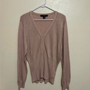 Jones Wear Women's V-Neck Sweater in Light Brown